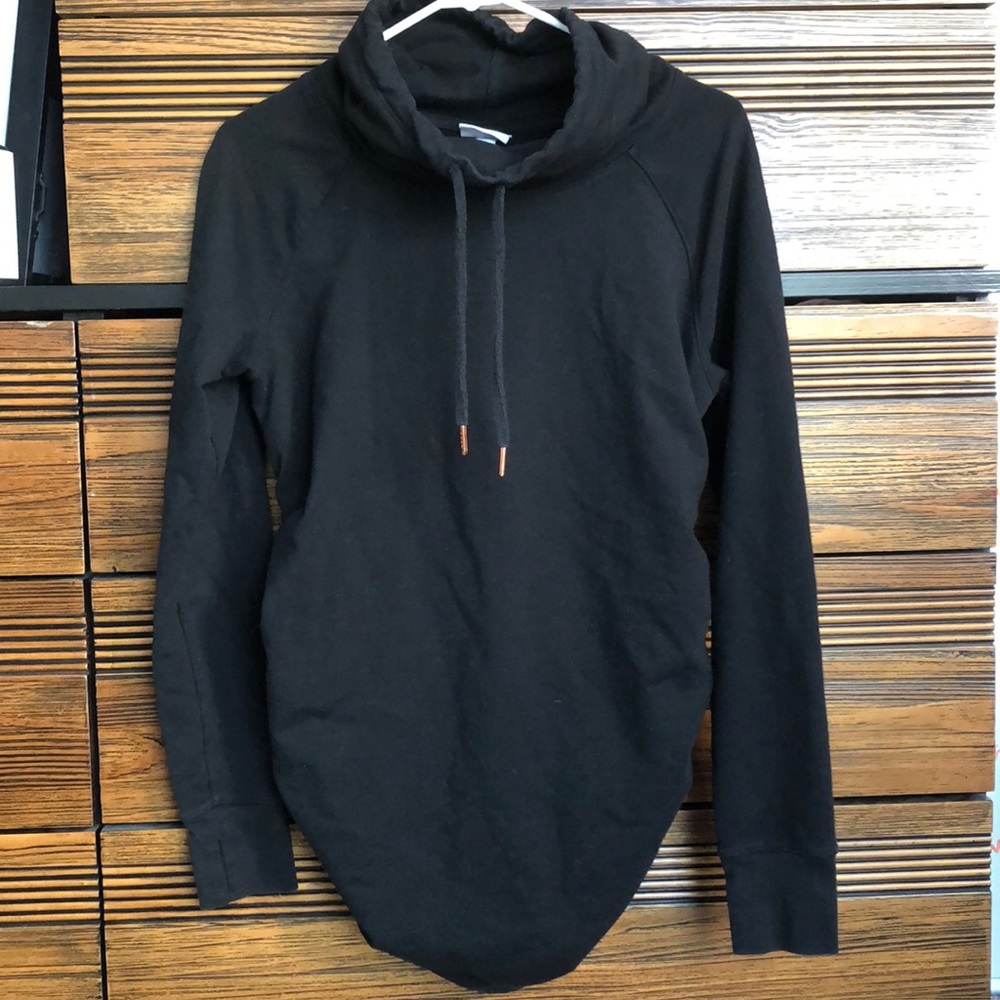 Black cowl neck maternity sweatshirt